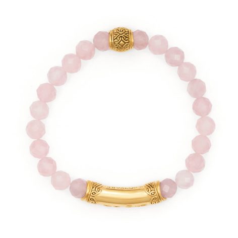Healing Rose Quartz Mantra Bracelet 'I Am Divine Love'